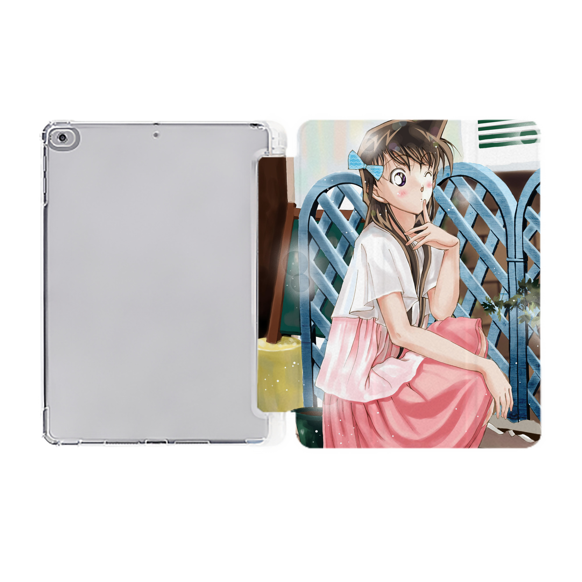 （画像用） 名探偵コナン Detective Conan IPad ケース ペン収納付き 三つ折りスタンド PUレザー×シリコン 対応機種9.5/10.5/10.9インチ
